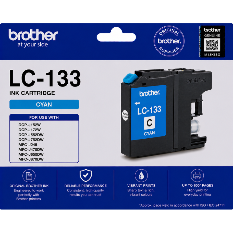 Brother LC-133 Cyan Genuine Ink Cartridge Image
