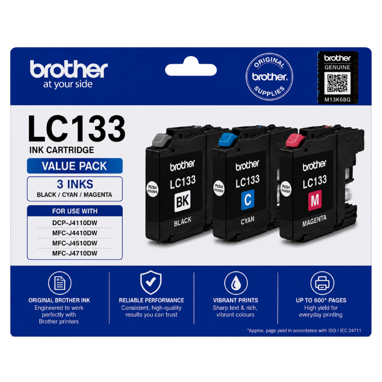Brother LC 133 Original Value Pack 3 INKS Image