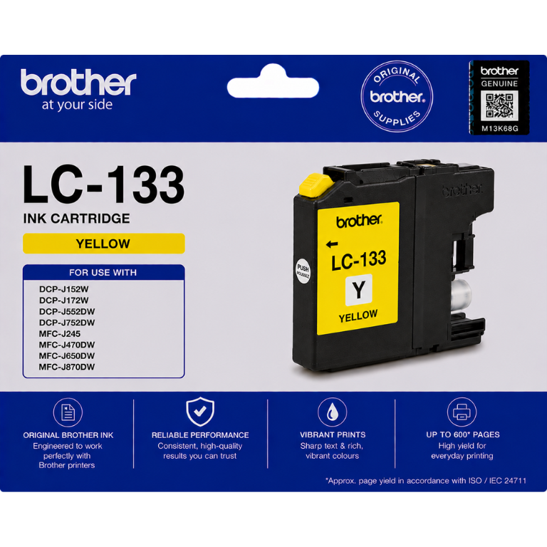 Brother LC-133 Yellow Genuine Ink Cartridge Image
