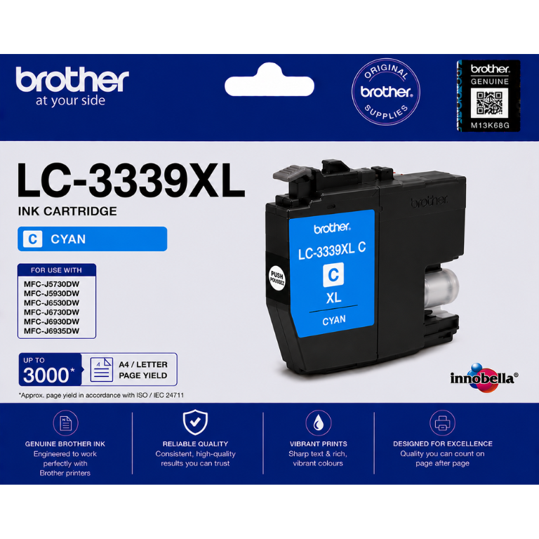 Brother LC-3339XL Cyan Genuine Ink Cartridge Image