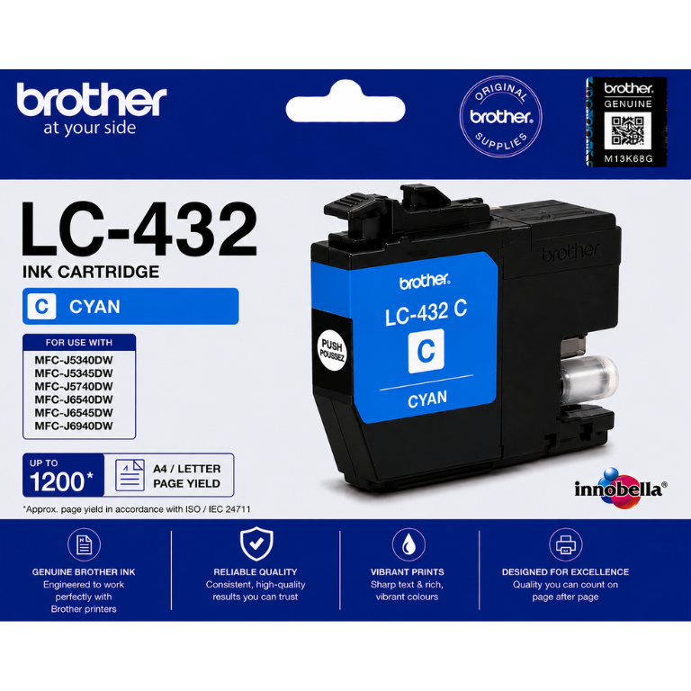 Brother LC-432 Cyan Genuine Ink Cartridge Image