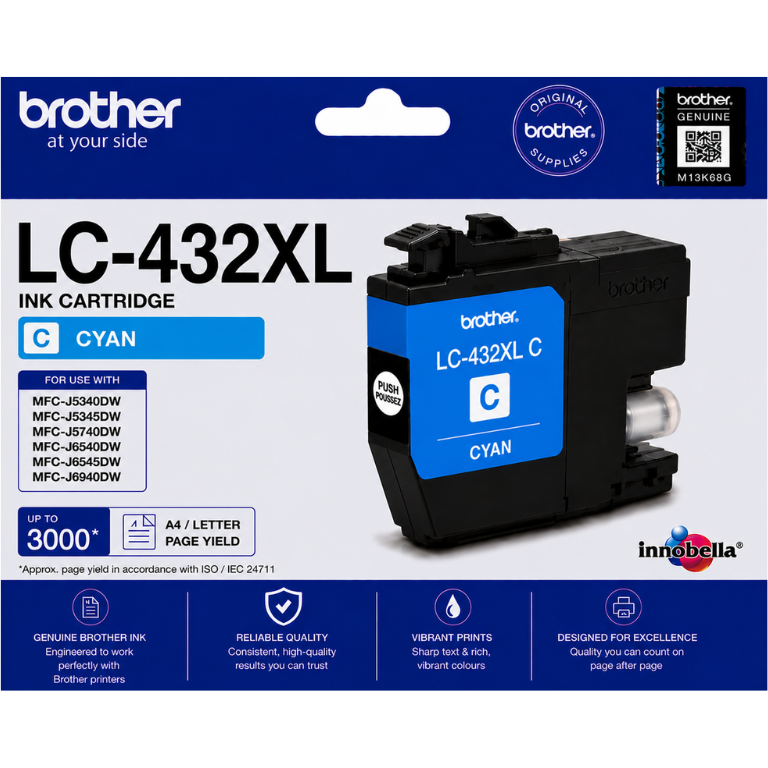 Brother LC-432XL Cyan Genuine Ink Cartridge Image