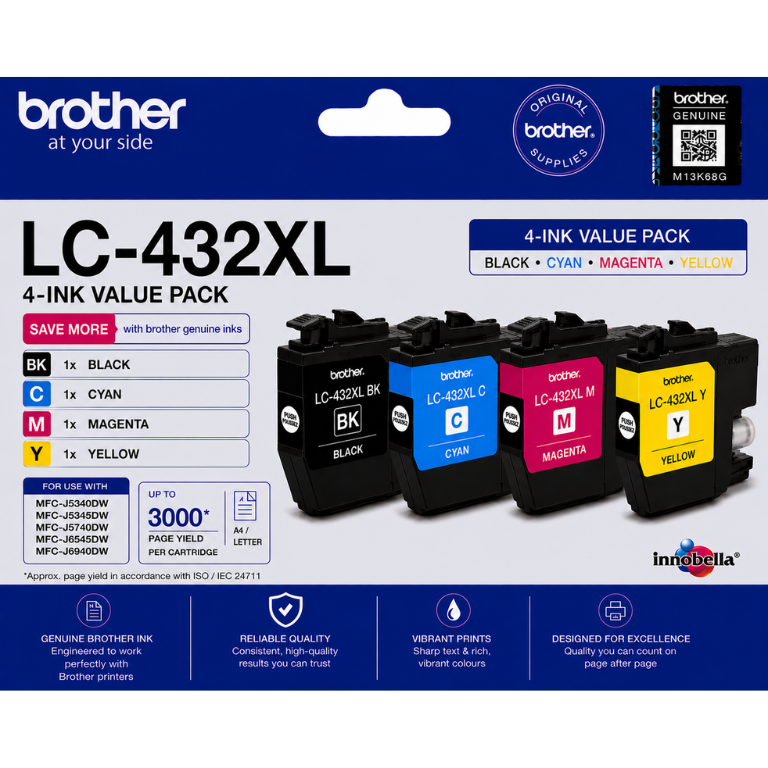 Brother LC-432XL Genuine 4-Ink Value Pack Image