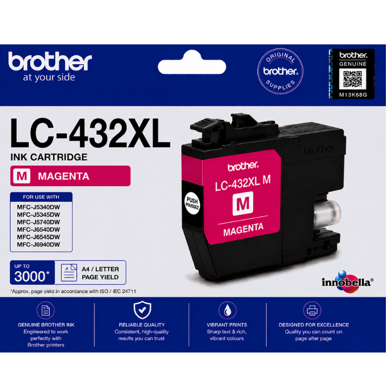 Brother LC-432XL Magenta Genuine Ink Cartridge Image