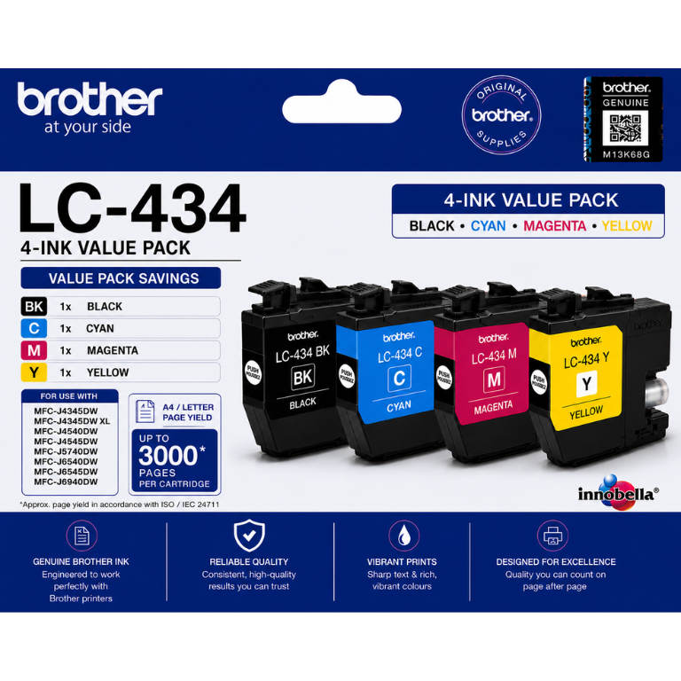 Brother LC-434 Genuine 4-Ink Value Pack Image