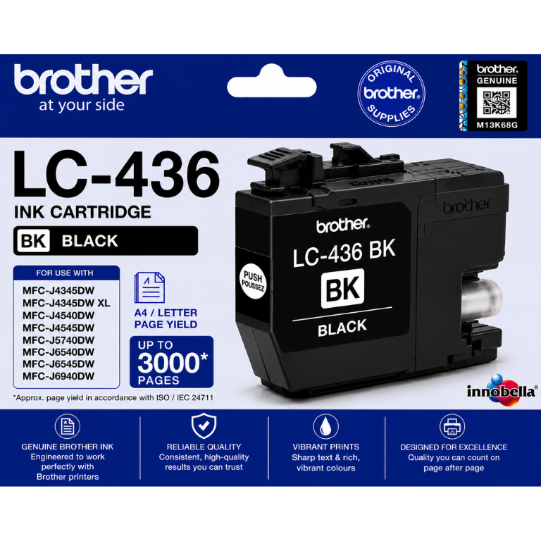 Brother LC-436 Black Genuine Ink Cartridge Image