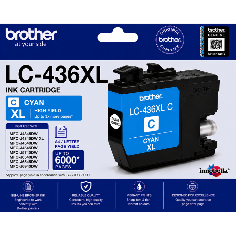 Brother LC-436XL Cyan Genuine Ink Cartridge Image