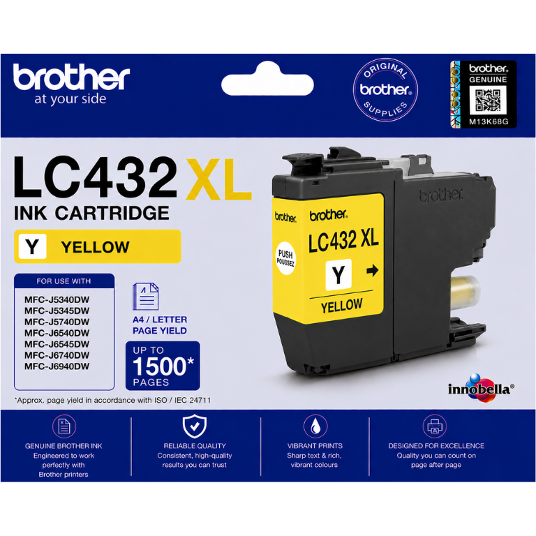 Brother LC-432XL Yellow Genuine Ink Cartridge Image