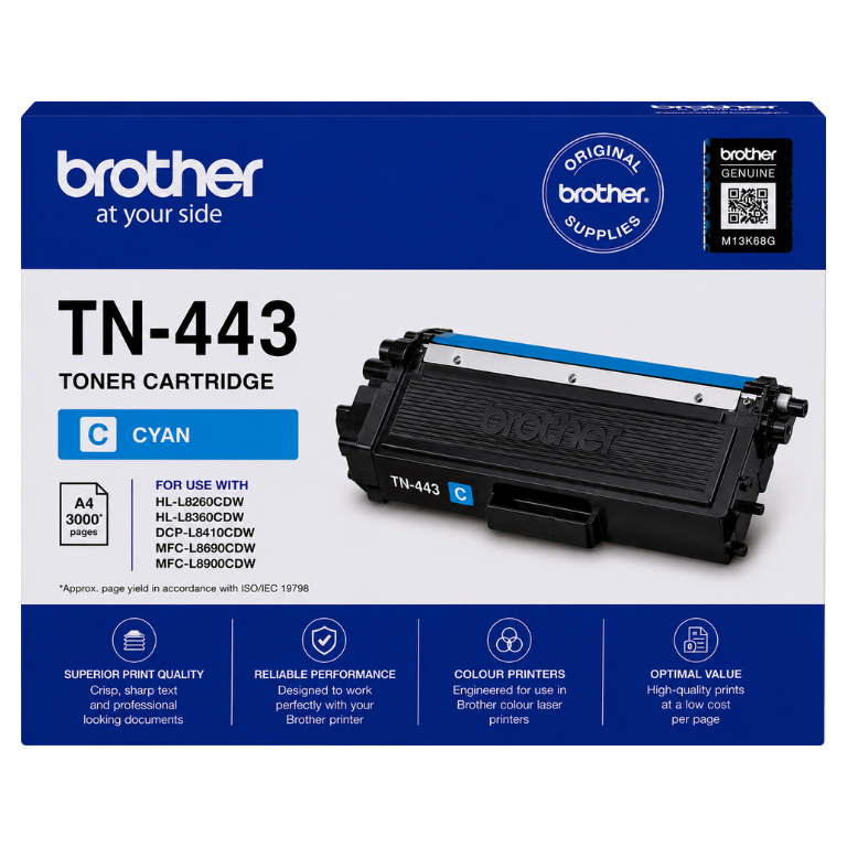 Brother TN 443 Original Cyan Toner Image