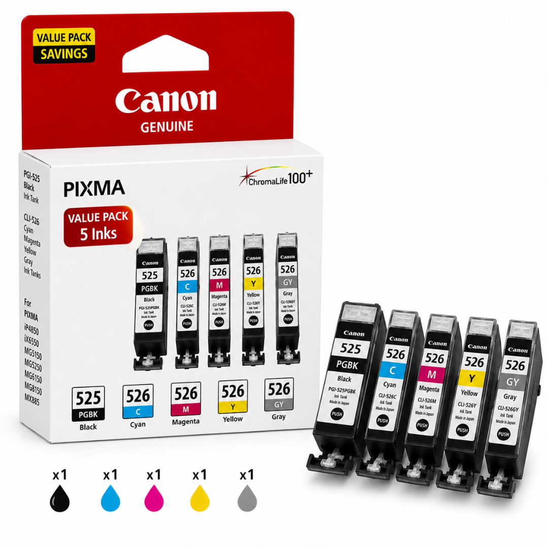 Canon PGI-525 & CLI-526 Genuine Value Pack 5 Inks Image