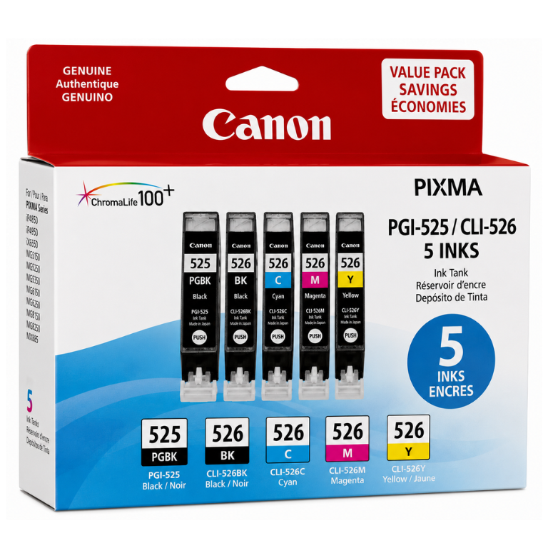 Canon PGI 525/ CLI 526 Original Value Pack 5 INKS Image