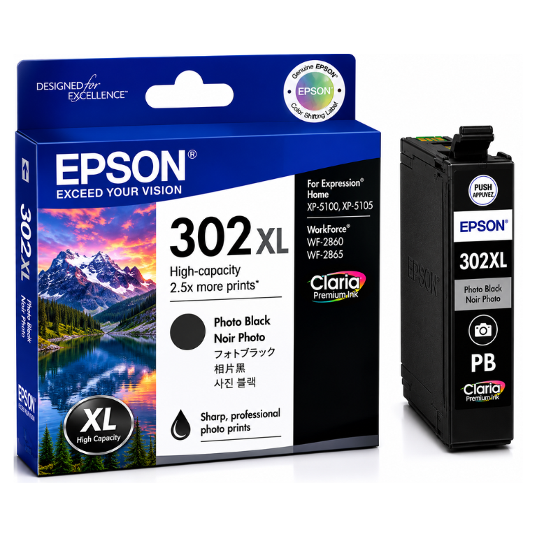 Epson 302XL Original Photo Black Ink Cartridge Image