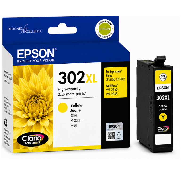 Epson 302XL Original Yellow Ink Cartridge Image