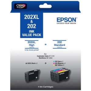Epson 202XL Black and 202 Colors Standard Original Value Pack
