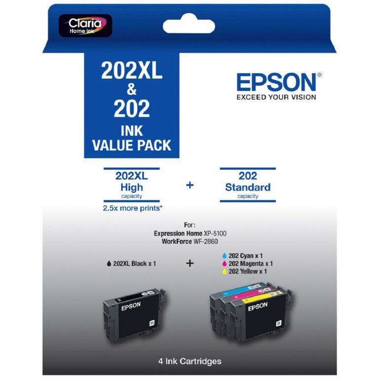 Epson 202XL Black and 202 Colors Standard Original Value Pack