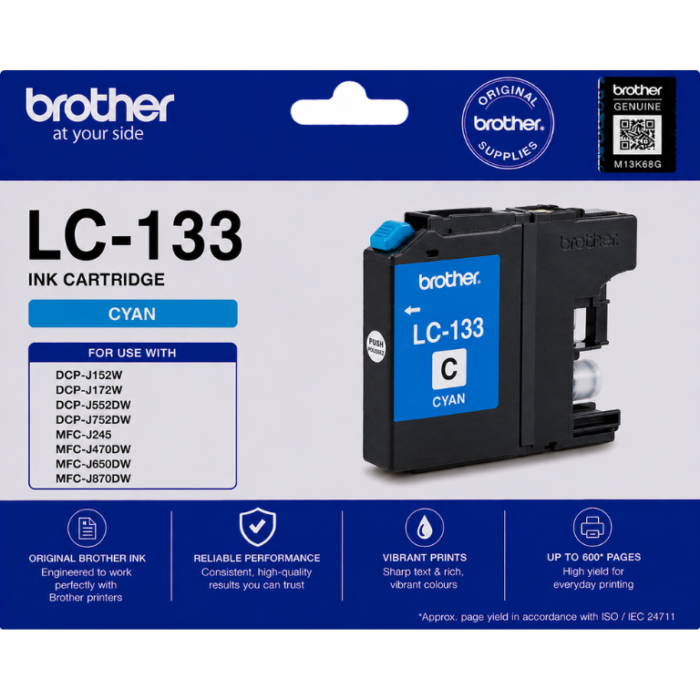 Brother LC-133 Cyan Genuine Ink Cartridge