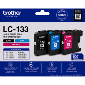 Brother LC-133 Genuine 3-Ink Value Pack