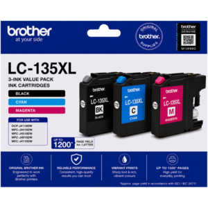 Brother LC-135XL Genuine 3-Ink Value Pack