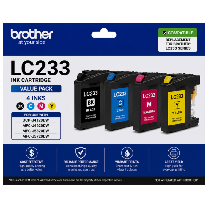 Brother LC 233 Compatible Value Pack