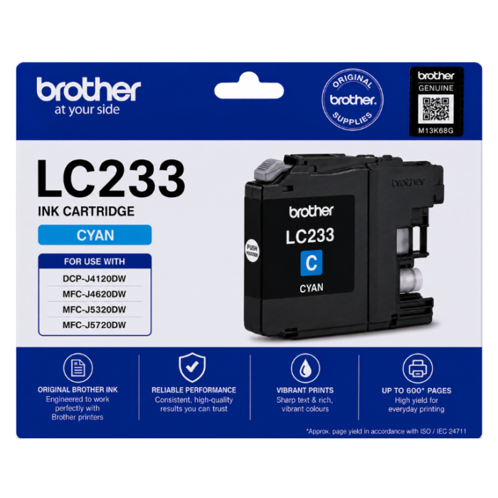 Brother LC 233 Original Cyan (1) Brother LC 233 Original Cyan