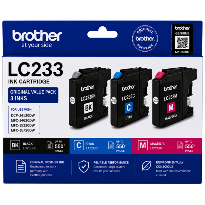 Brother LC 233 Original Value Pack 3 INKS