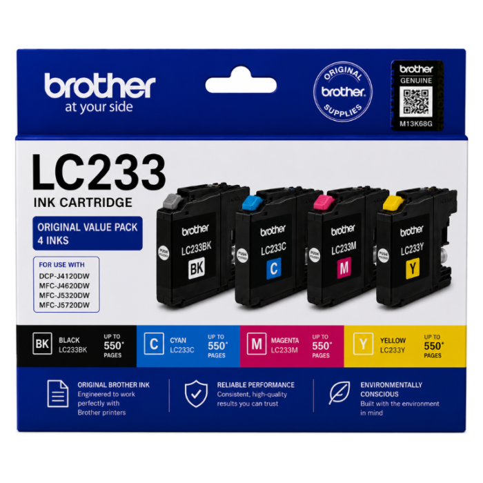 Brother LC 233 Original Value Pack 4 Inks