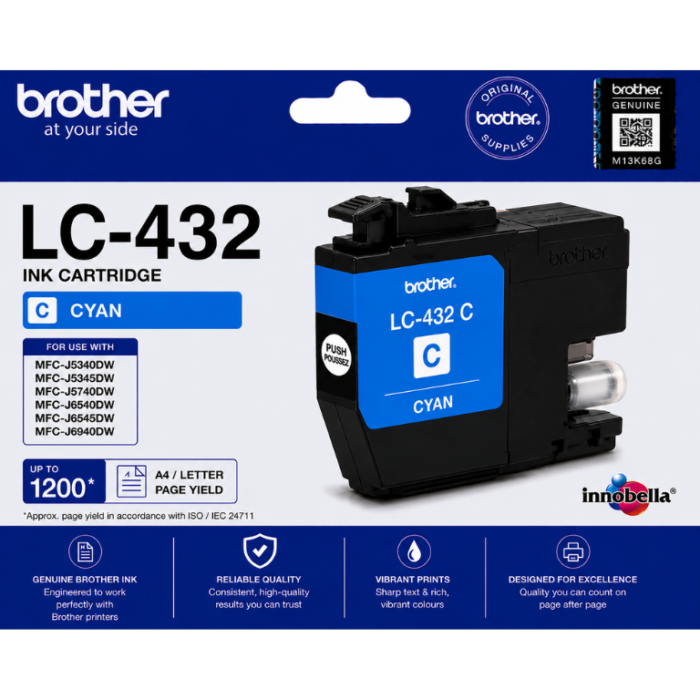 Brother LC-432 Cyan Genuine Ink Cartridge