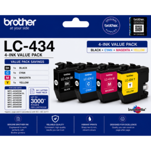Brother LC-434 Genuine 4-Ink Value Pack