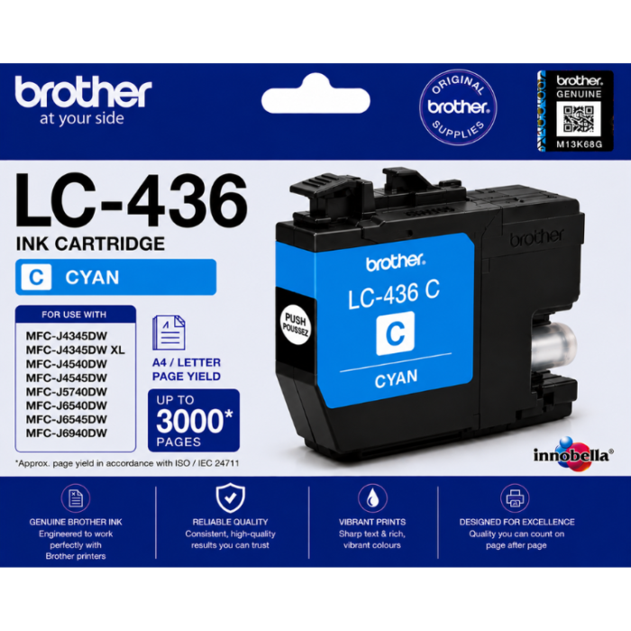 Brother LC-436 Cyan Genuine Ink Cartridge