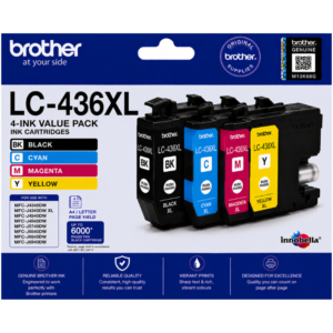 Brother LC-436XL Genuine 4-Ink Value Pack
