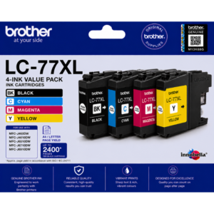 Brother LC-77XL Genuine 4-Ink Value Pack