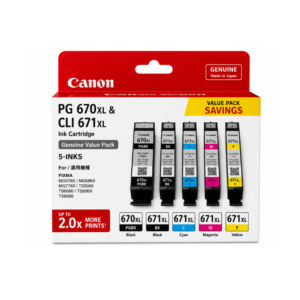 Canon PG 670XL & CLI 671XL Genuine Value Pack 5-INKS