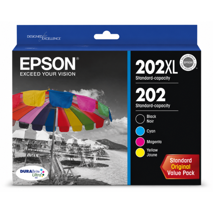 Epson 202XL Black and 202 Colors Standard Original Value Pack