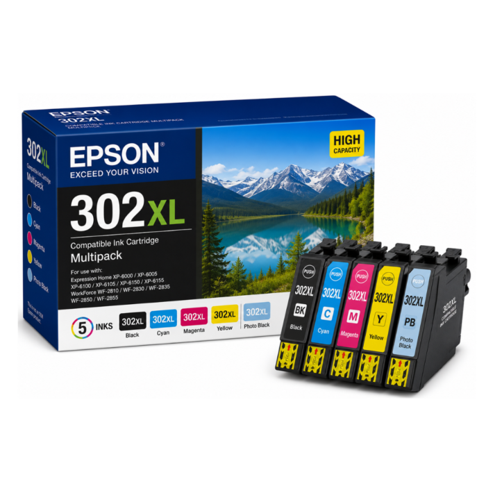 Epson 302XL Compatible Multipack 5 INKS Epson 302XL Compatible Multipack 5 INKS