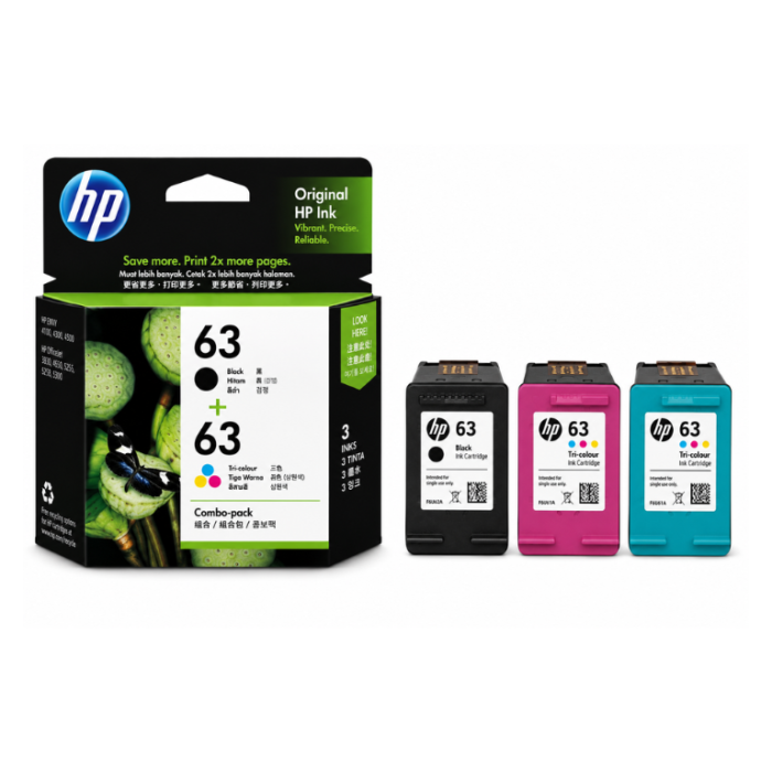 HP 63 Original Combo pack 3 INKS HP 63 Original Combo pack 3 INKS
