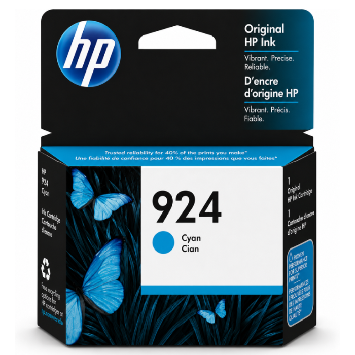 HP 924 Cyan Genuine Ink Cartridge HP 924 Cyan Genuine Ink Cartridge
