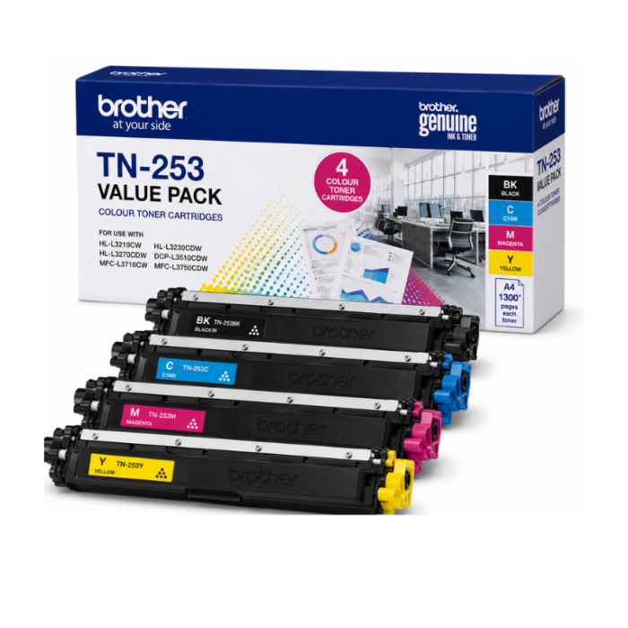 Brother TN-253 Original Value Pack 4 Toners Brother TN-253 Original Value Pack 4 Toners