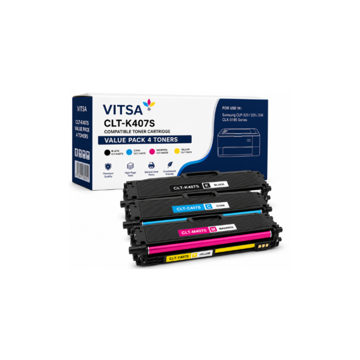 Samsung CLT-K407S Compatible Value Pack 4 Toners Samsung CLT-K407S Compatible Value Pack 4 Toners